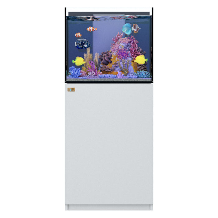 Aqua Dream 50 Gallon Reef Tank Aquarium Ultra Clear Glass & Built in Sump - White