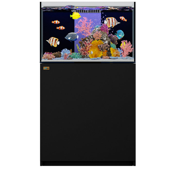 Aqua Dream Coral Reef Aquarium 90 Gallon Ultra Clear Glass Tank & Built in Sump - Black