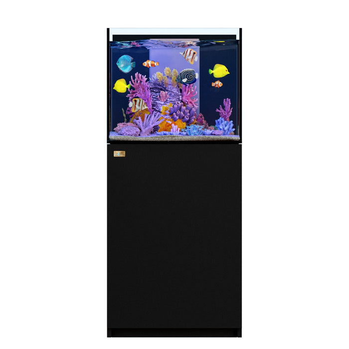Aqua Dream 37 Gallon Aquarium Coral Reef Ultra Clear Glass Tank & Built in Sump - Black