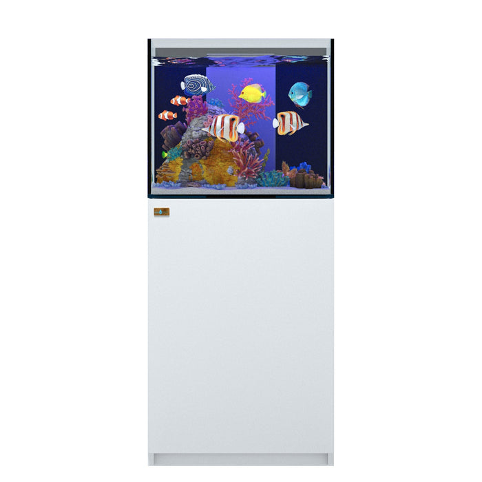 Aqua Dream 63 Gallon Coral Reef Aquarium: Ultra Clear Glass & Built-In Sump - White