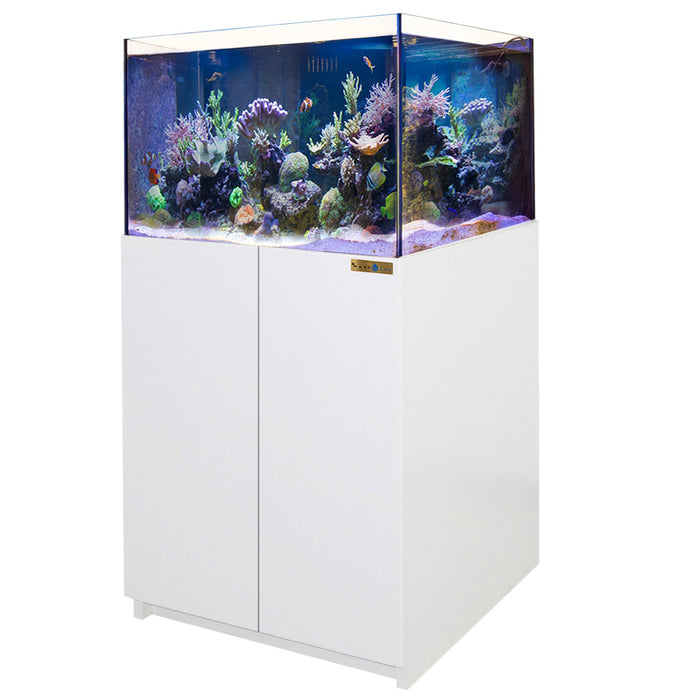 Aqua Dream 115 Gallon Coral Reef Aquarium: Ultra Clear Glass & Built-In Sump - White