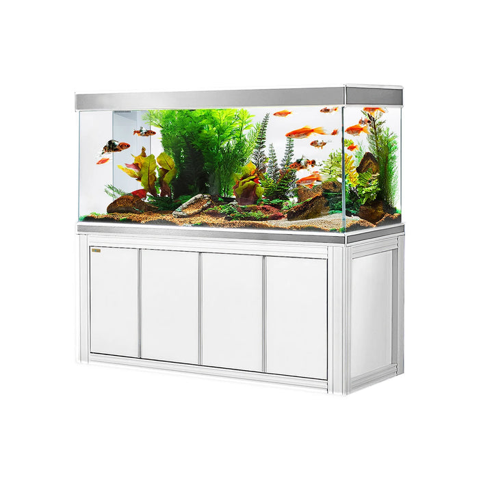 Aqua Dream 260 Gallon White and Silver Tempered Glass Aquarium - White Silver