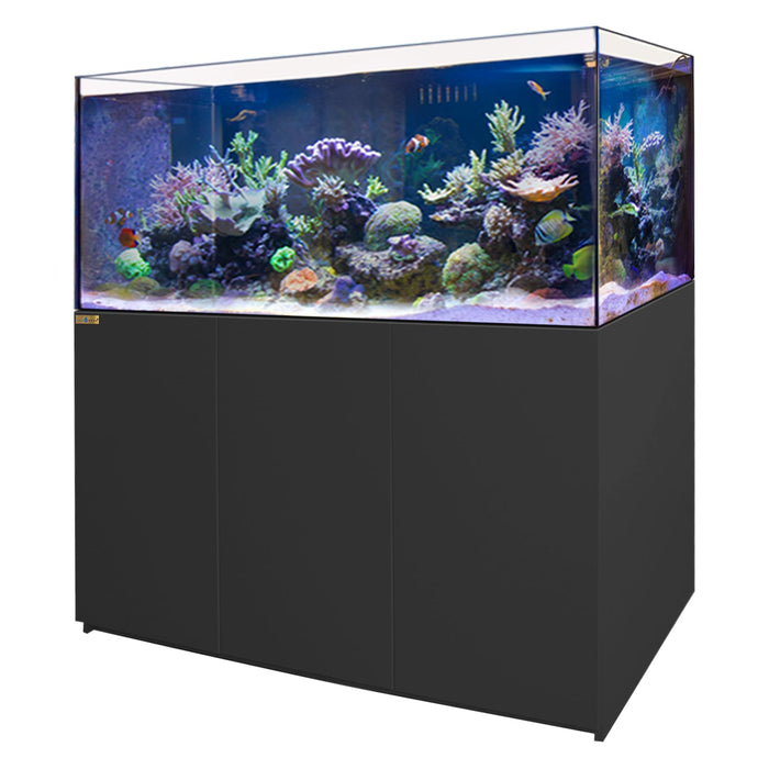 Aqua Dream 220 Gallon Coral Reef Aquarium Ultra Clear Glass Tank & Built in Sump - Black