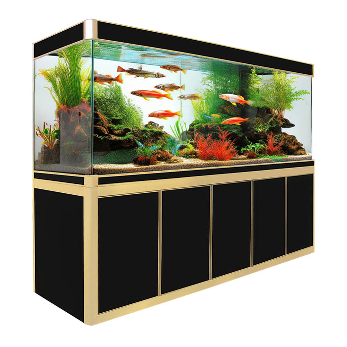 Aqua Dream 400 Gallon Tempered Glass Aquarium - Black and Gold