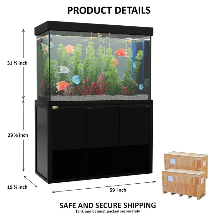 Aqua Dream 175 Gallon Tempered Glass Aquarium - Black