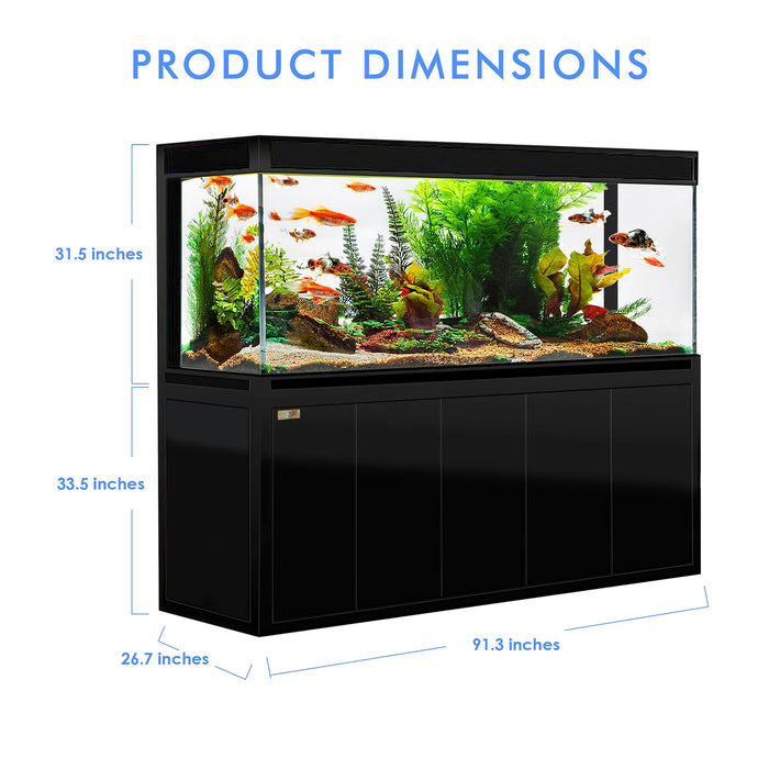 Aqua Dream 400 Gallon Tempered Glass Aquarium - Black