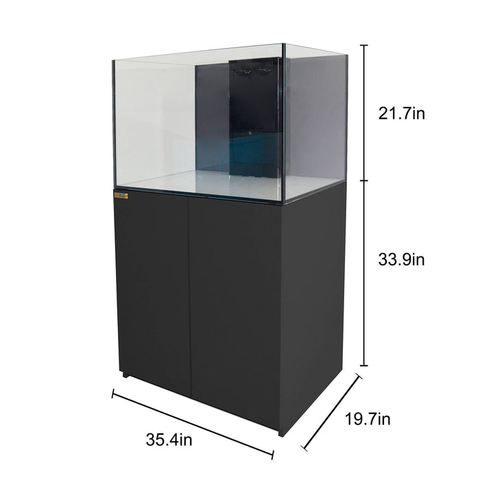 Aqua Dream 100 Gallon Fish Tank Aquarium Coral Reef Ultra Clear Glass Tank & Built in Sump - Black