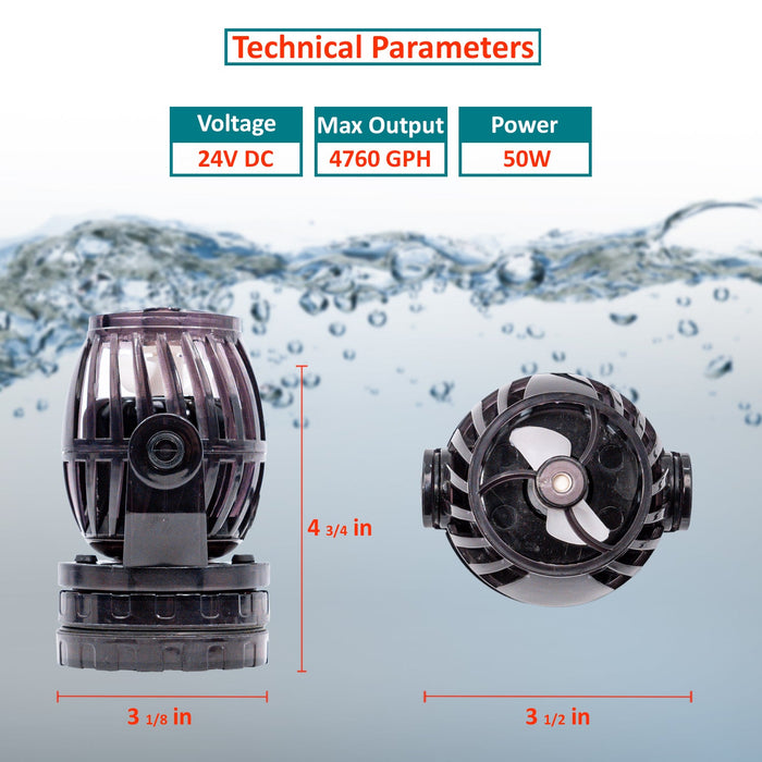Aqua Dream 24v DC Sine Wave Maker Pump - 4800 GPH for Aquariums