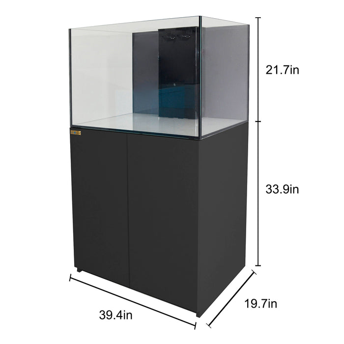 Aqua Dream 115 Gallon Coral Reef Aquarium: Ultra Clear Glass & Built-In Sump - Black