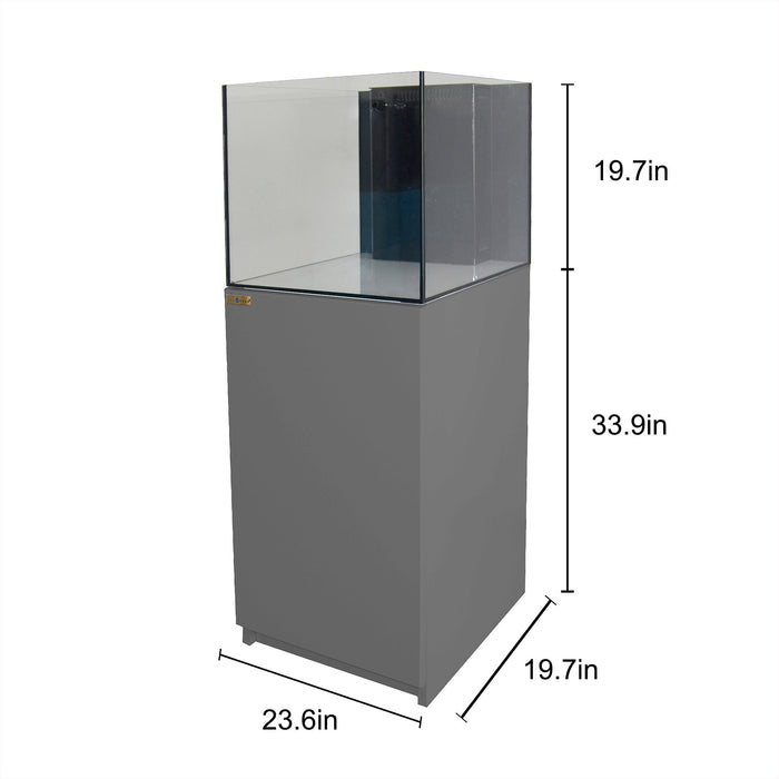 Aqua Dream 63 Gallon Coral Reef Aquarium Ultra Clear Glass Tank & Built in Sump - Silver