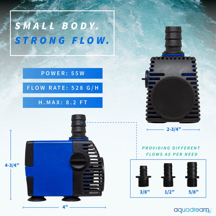 Aqua Dream 160 GPH Adjustable Submersible Pump Powerhead