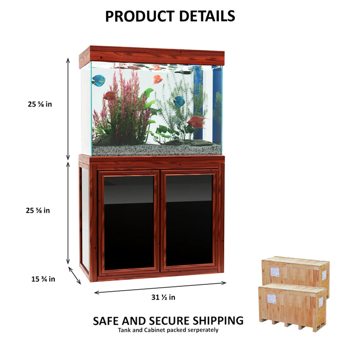Aqua Dream 50 Gallon Tank Aquarium - Redwood