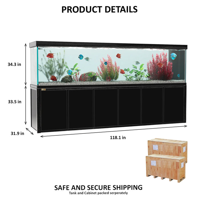 Aqua Dream 500 Gallon Tempered Glass Aquarium - Black