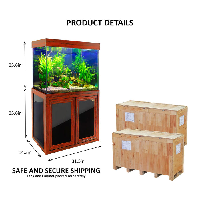 Aqua Dream 50 Gallon Tank Aquarium - Redwood