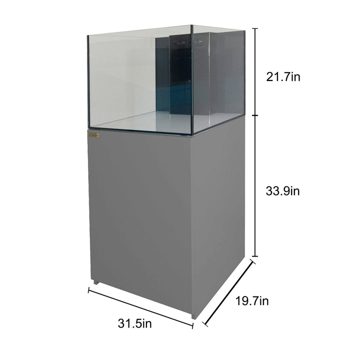 Aqua Dream Coral Reef 90 Gallon Aquarium Ultra Clear Glass Tank & Built in Sump - Silver