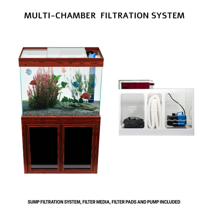 Aqua Dream 50 Gallon Tank Aquarium - Redwood