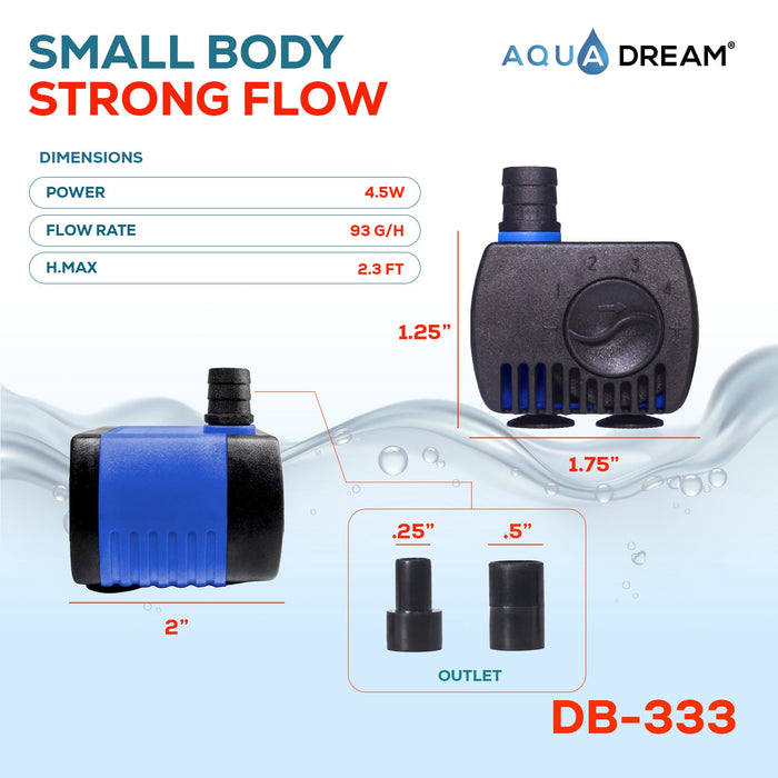 Aqua Dream 90 GPH Adjustable Submersible Pump Aquarium Powerhead