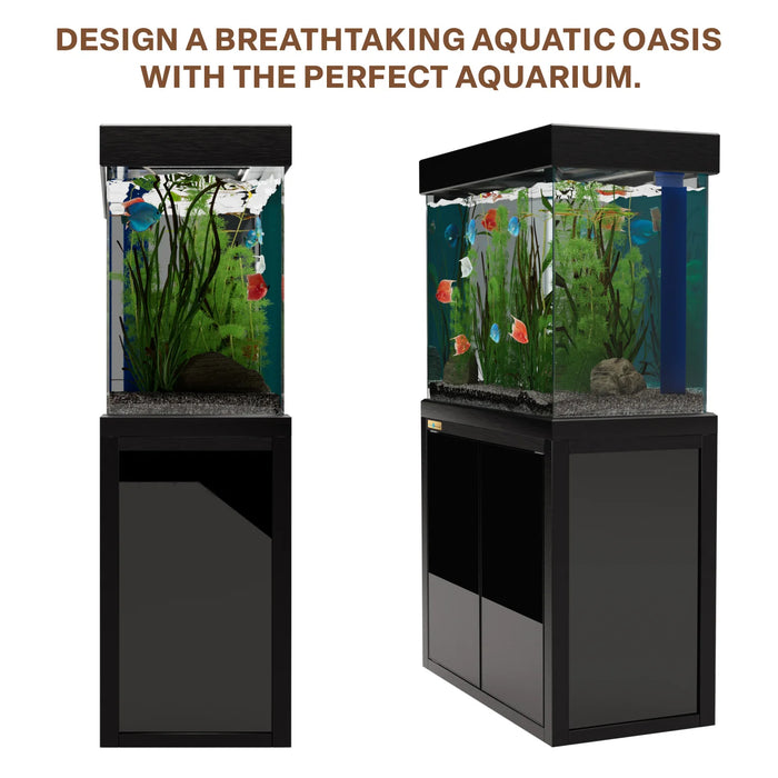 Aqua Dream 100 Gallon Fish Tank Aquarium Tempered Glass - Black