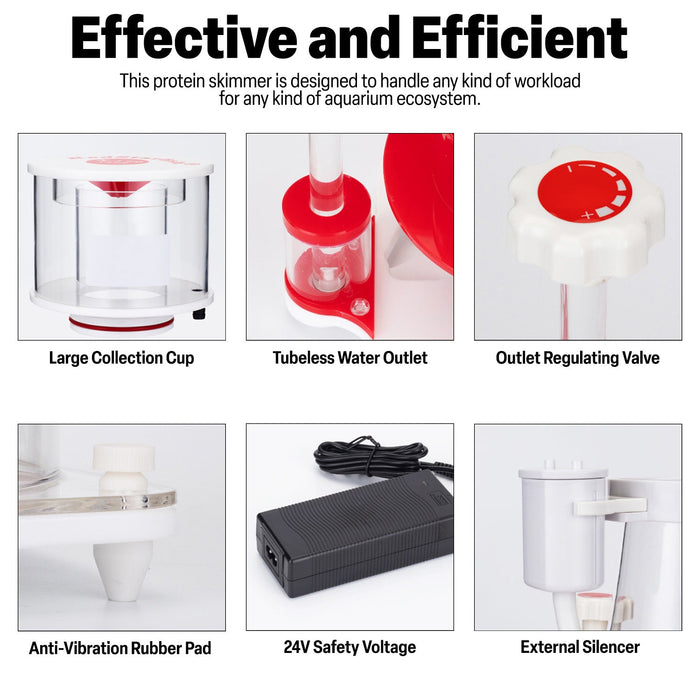 Protein Skimmer for 170-370 Gal Saltwater Coral Reef Aquariums