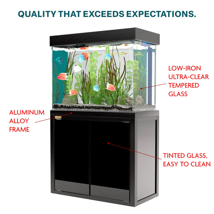 Aqua Dream 100 Gallon Fish Tank Aquarium Tempered Glass - Black