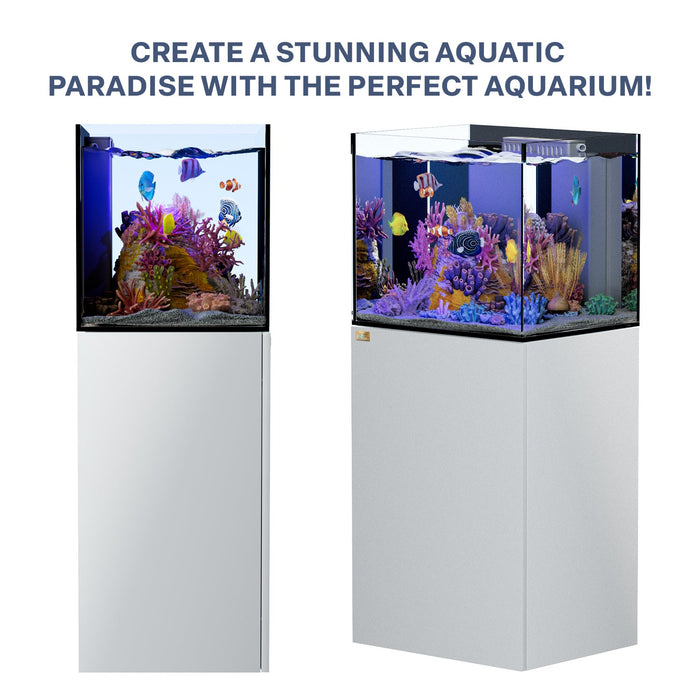 Aqua Dream 37-Gallon Coral Reef Aquarium: Ultra Clear Glass with Built-in Sump - White