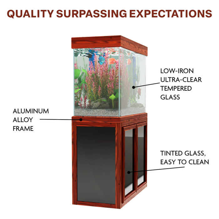 Aqua Dream 50 Gallon Tank Aquarium - Redwood
