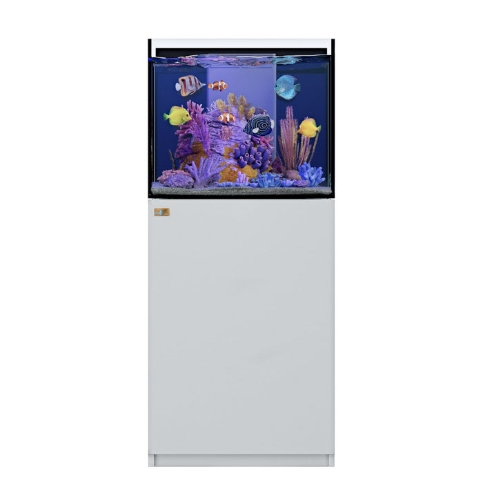 Aqua Dream 37-Gallon Coral Reef Aquarium: Ultra Clear Glass with Built-in Sump - White