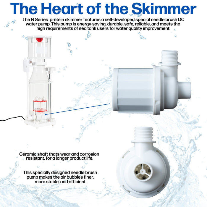N100 Plus Protein Skimmer for 35-75 Gallon Saltwater Aquariums