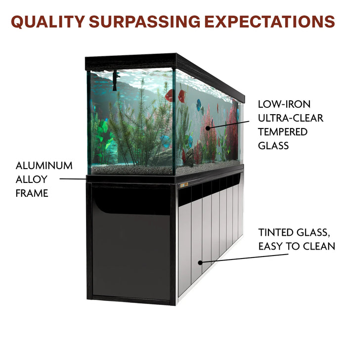 Aqua Dream Fish Tank 600 Gallon Aquarium Tempered Glass - Black