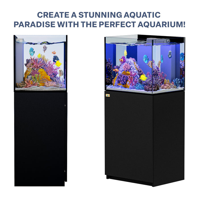 Aqua Dream 50 Gallon Coral Reef Aquarium: Ultra Clear Glass Tank with Sump - Black