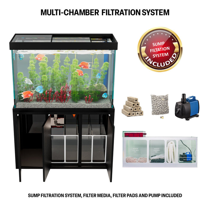 Aqua Dream 175 Gallon Tempered Glass Aquarium - Black