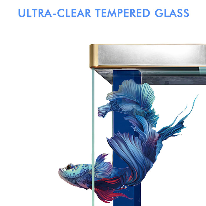 Aqua Dream 110 Gallon Tank Tempered Glass Aquarium - White and Silver