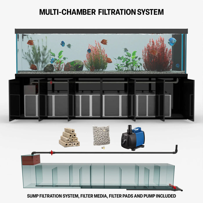 Aqua Dream 500 Gallon Tempered Glass Aquarium - Black