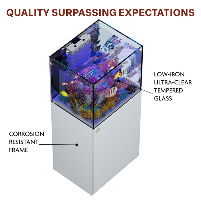 Aqua Dream 63 Gallon Coral Reef Aquarium: Ultra Clear Glass & Built-In Sump - White