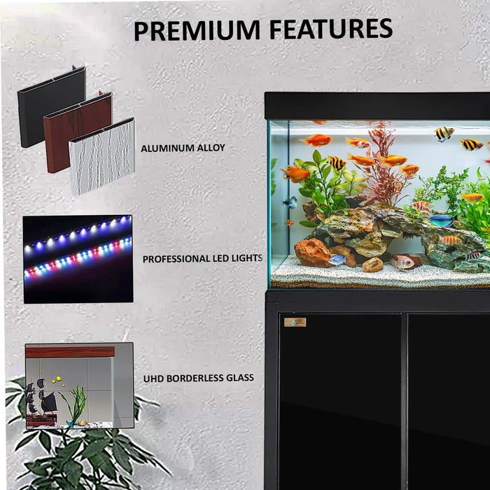 Aqua Dream 50 Gallon Aquarium Tempered Glass - Black