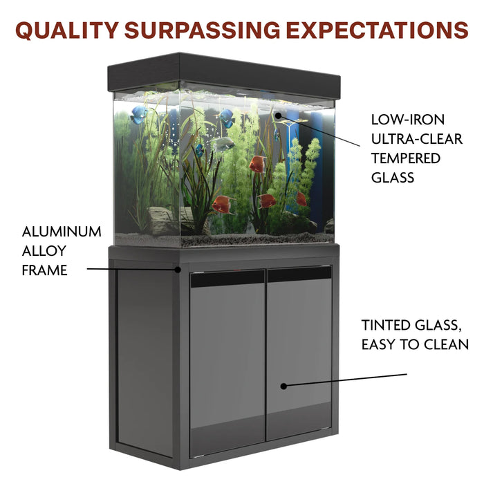 Aqua Dream 50 Gallon Aquarium Tempered Glass - Black
