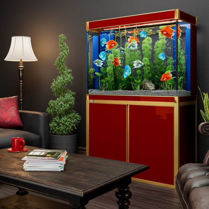 Aqua Dream 100 Gallon Tempered Glass Aquarium - Red and Gold