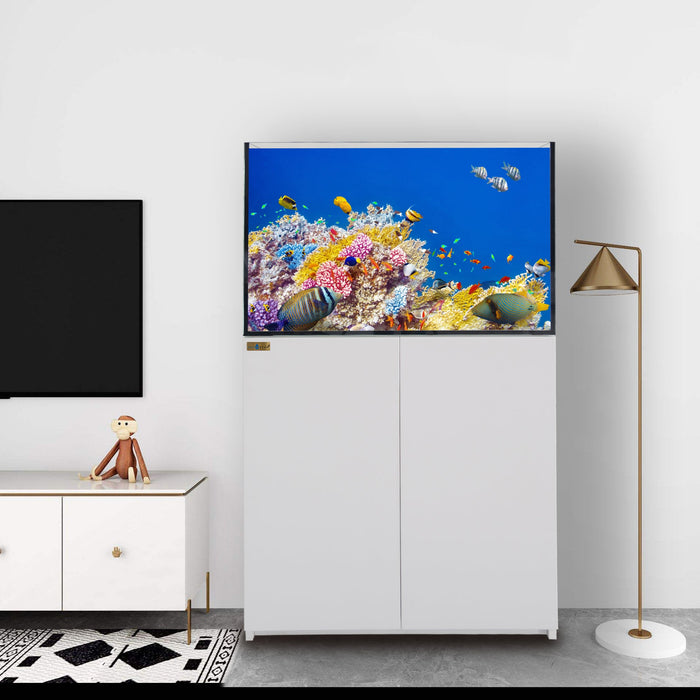 Aqua Dream 115 Gallon Coral Reef Aquarium: Ultra Clear Glass & Built-In Sump - White
