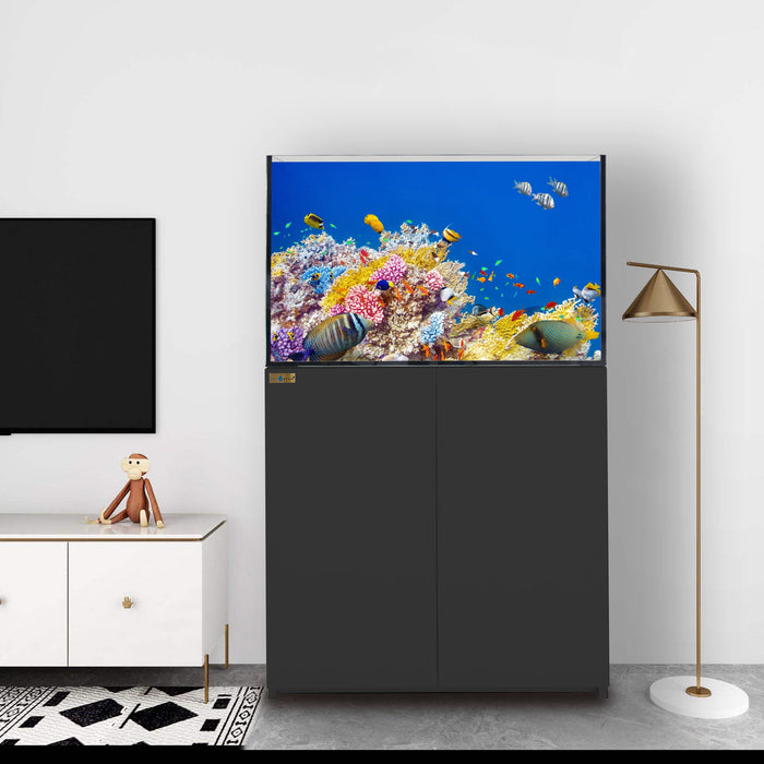Aqua Dream 115 Gallon Coral Reef Aquarium: Ultra Clear Glass & Built-In Sump - Black