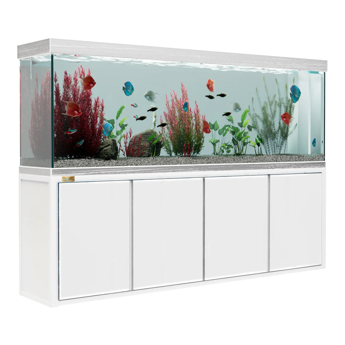 Aqua Dream 260 Gallon White and Silver Tempered Glass Aquarium - White Silver