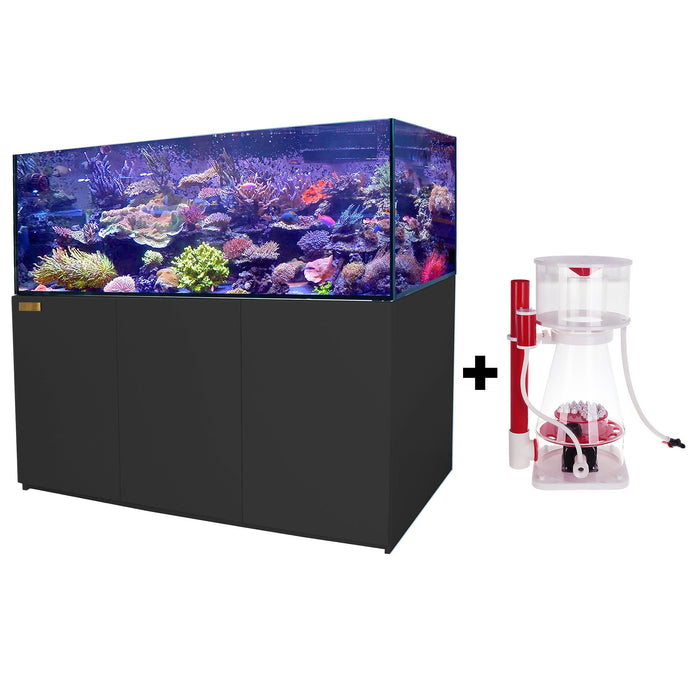 Aqua Dream 220 Gallon Coral Reef Aquarium Ultra Clear Glass Tank & Built in Sump - Black