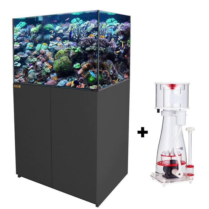 Aqua Dream 100 Gallon Fish Tank Aquarium Coral Reef Ultra Clear Glass Tank & Built in Sump - Black