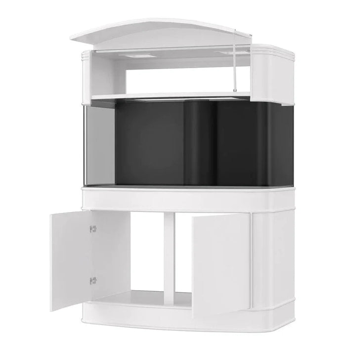 AQUA VIM 215g Seamless Glass Bowfront Aquarium Set in Unstained Wood