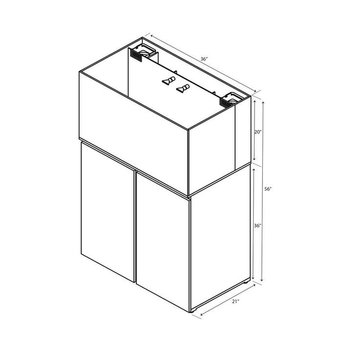 JBJ 65 Gallon Rimless Flat Panel Aquarium Starter Kit with Stand RF-65-CW